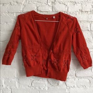 Anthropologie rust colored cardigan